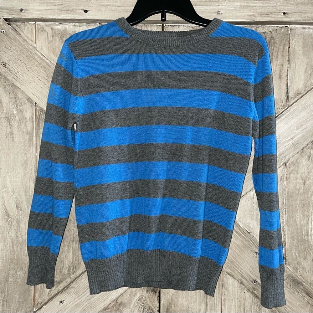 Cherokee Striped Sweater Blue Grey